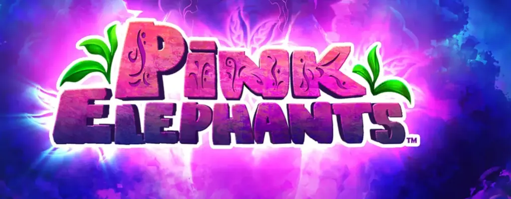 Pink Elephants slot machine reels with colorful symbols and magical elephants